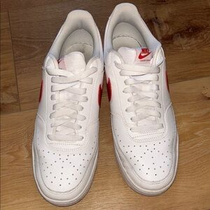 Nike Men's White and Red Sneakers
